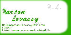 marton lovassy business card